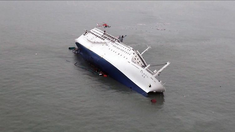 Die Fähre kenterte am 16. April 2014 vor der Südkoreanischen Insel Jindo.