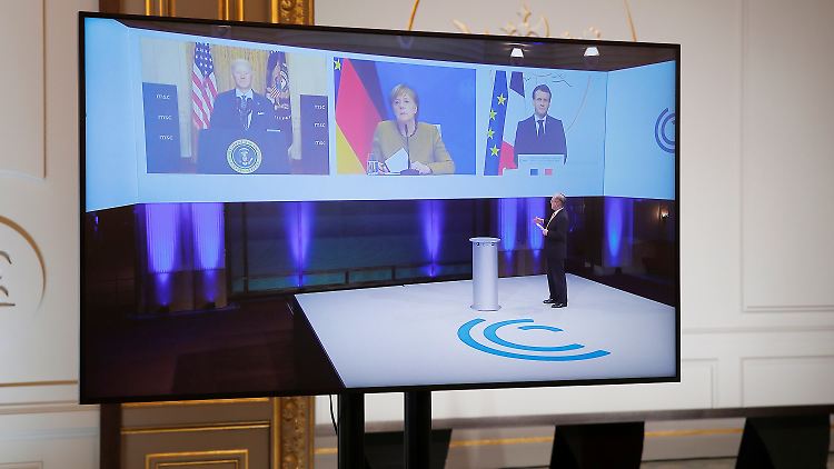 Biden (l.) und Merkel (m.) betonen die neue Kraft der transatlantischen Partnerschaft.