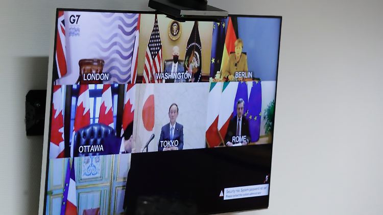 Von den früheren aufwendigen Gipfelkonferenzen der G7 ist in Pandemiezeiten nur ein schmuckloses Video-Meeting geblieben.