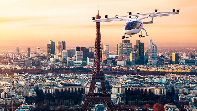 Der Volocopter über Paris - aus dieser Vision könnte in einigen Jahren bereits Realität werden.