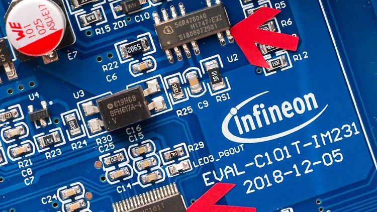 Der Chiphersteller Infineon sieht sich auf Kurs.
