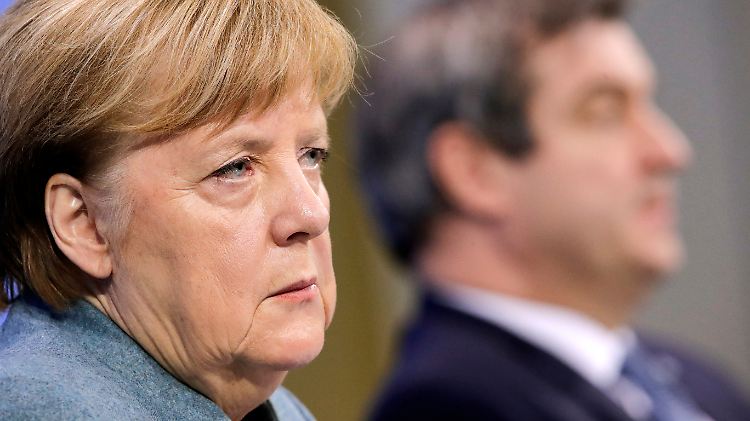Angela Merkel und Markus Söder nach der bislang vorletzten Bund-Länder-Runde am 1. Februar.