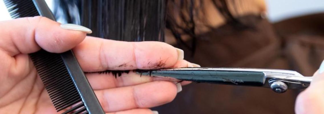 Eine Person bekommt die Haare geschnitten. Foto: Sven Hoppe/dpa