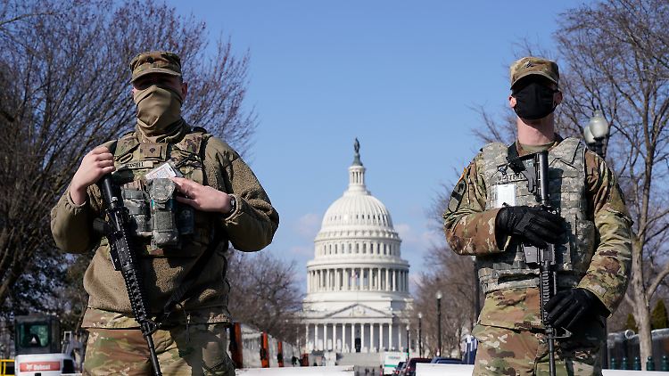Nationalgardisten vor dem Kapitol in Washington