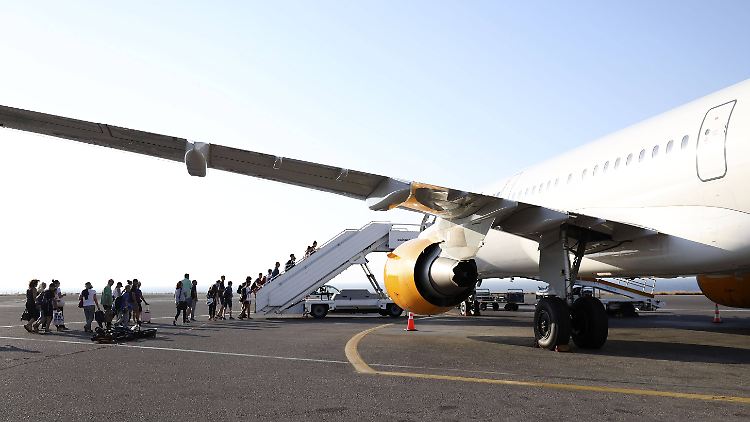 Bessere Zeiten: Condor-Passagiere auf Kreta.