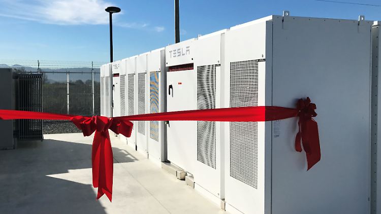 Kleiner Bruder: Diese Tesla-Anlage in Kalifornien kann 80 Megawatt speichern. 