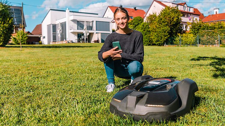 Mähroboter arbeiten schnell, leise und effizient. Einige Geräte lassen sich auch per App steuern.