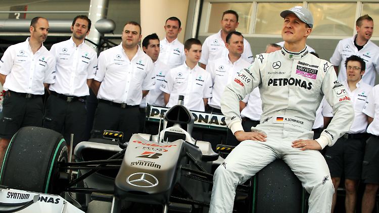 Schumacher vor seinem Comeback im Mercedes vor genau elf Jahren.