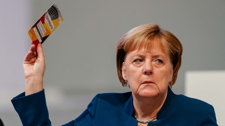Bundeskanzlerin Merkel beim vorerst letzten analogen Parteitag der CDU im November 2019 in Leipzig
