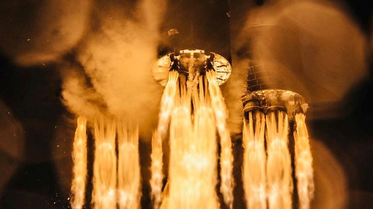 Wie üblich ein erhabener Anblick: Start der russischen Sojus-Rakete in Baikonur.