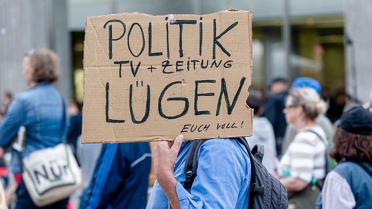 Auf Demos ist zuweilen zu lesen, was einige Deutsche von Medien halten.