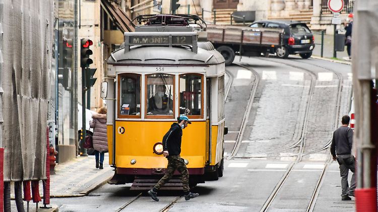 Straßenszene in Lissabon: Portugal hatte einen Lockdown, der diesen Namen auch verdient.
