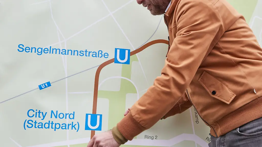 Die-U-Bahnstation-Sengelmannstrasse-ist-auf-einer-Karte-zu-sehen