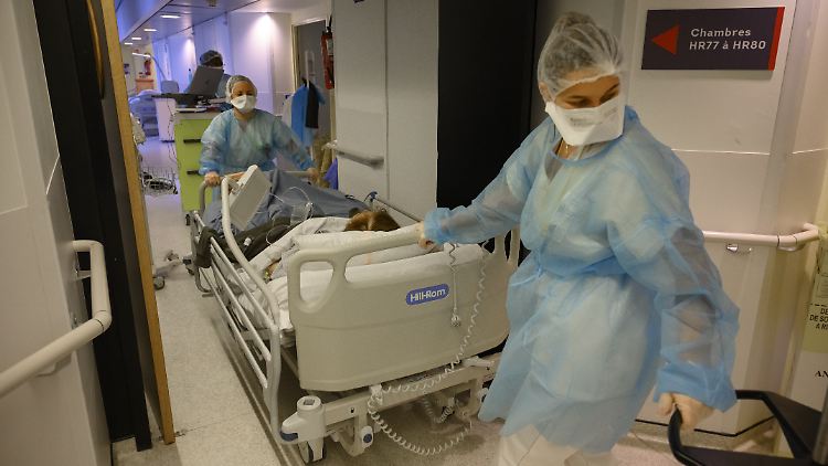 In Frankreich nähert sich die Zahl der Intensivpatienten dem Höchststand der zweiten Corona-Welle.