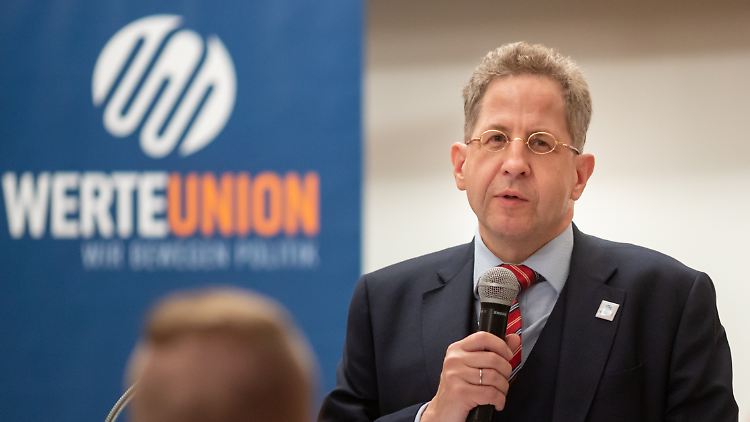 Maaßen bei einem Auftritt in Thüringen. (Archivbild)