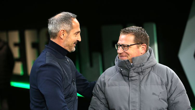 Ab Sommer Kollegen: Adi Hütter und Mönchengladbachs Sportdirektor Max Eberl.