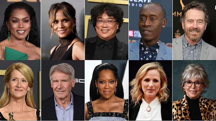 Die Stars, die bei der 93. Oscar-Verleihung moderierend auftreten werden: Angela Bassett, Halle Berry, Bong Joon Ho, Don Cheadle und Bryan Cranston; 2. Reihe: Laura Dern, Harrison Ford, Regina King, Marlee Matlin und Rita Moreno. 3. Reiihe: Joaquin Phoenix, Brad Pitt, Reese Witherspoon, Renee Zellweger und Zendaya (klicken für Gesamtansicht).