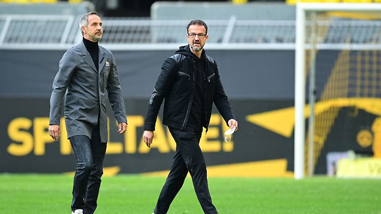 Adi Hütter und Fredi Bobic verlassen Eintracht Frankfurt auf getrennten Wegen.