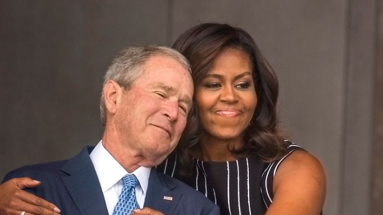 Teilen "dieselben Werte": George W. Bush und Michelle Obama.