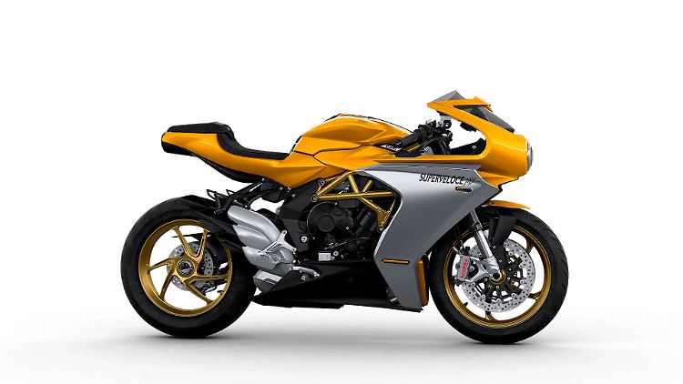 Die Seitenplatten des Rahmens der MV Agusta Superveloce verbessern die Steifigkeit.