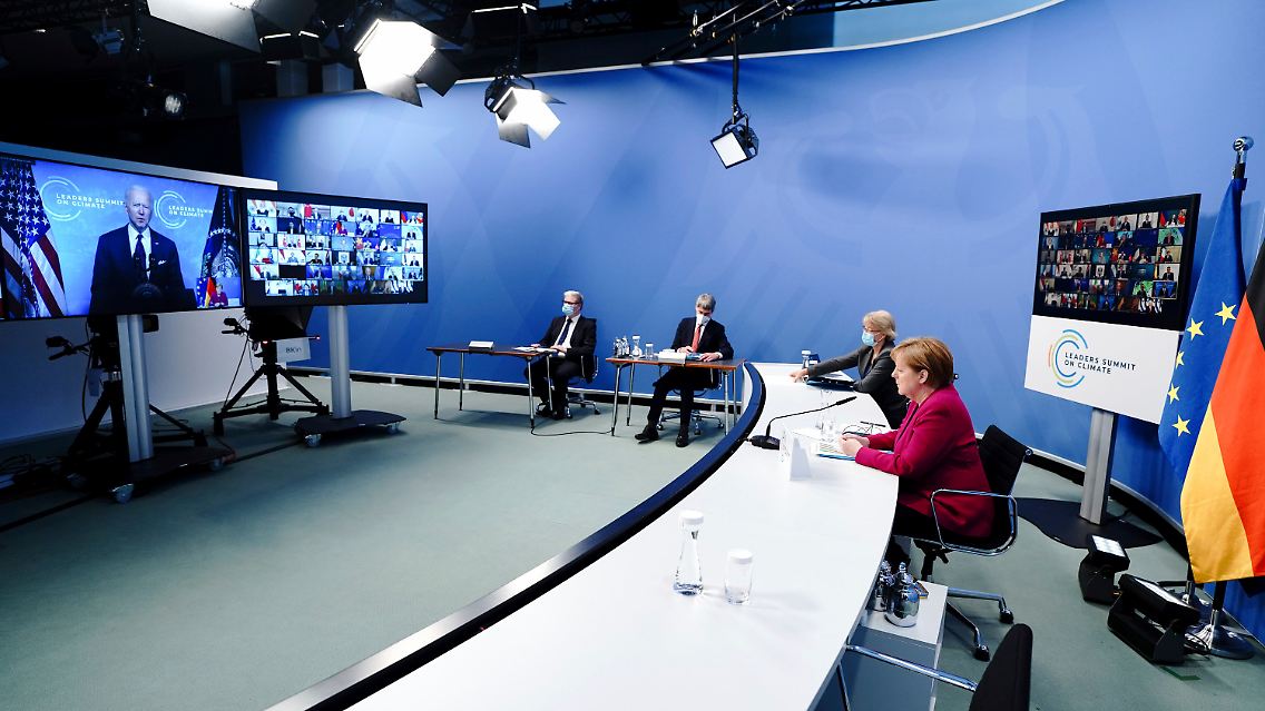 Von Berlin aus nimmt auch Bundeskanzlerin Merkel an Bidens Online-Klimakonferenz teil.