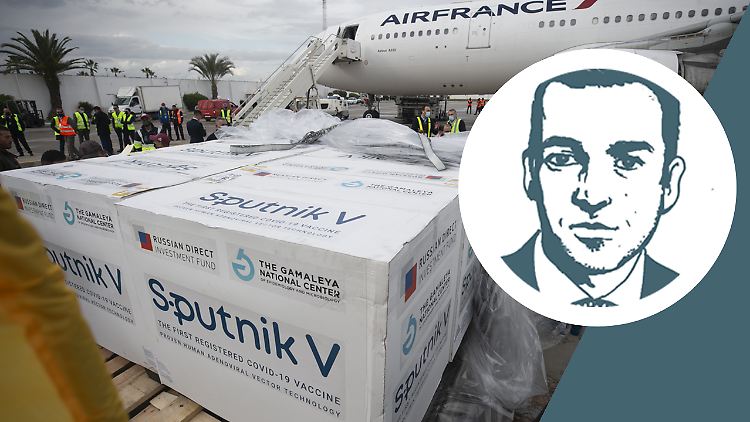 Ankunft von 30.000 Sputnik-V-Dosen in Tunesien. Auch diese Lieferung wurde vom Twitter-Kanal des Russischen Fonds für Direktinvestitionen begleitet - Teil der russischen Impfpropaganda, schreibt Konstantin Kuhle.