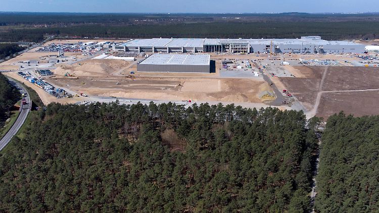 So sieht es aktuell auf der Baustelle in Grünheide aus.