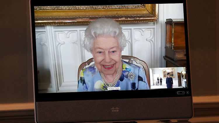 Die Queen nahm virtuell an dem Empfang im Buckingham Palace teil.