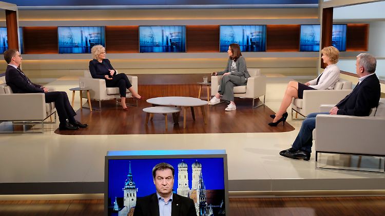Bayerns Ministerpräsident Söder war bei dem Talk zugeschaltet.