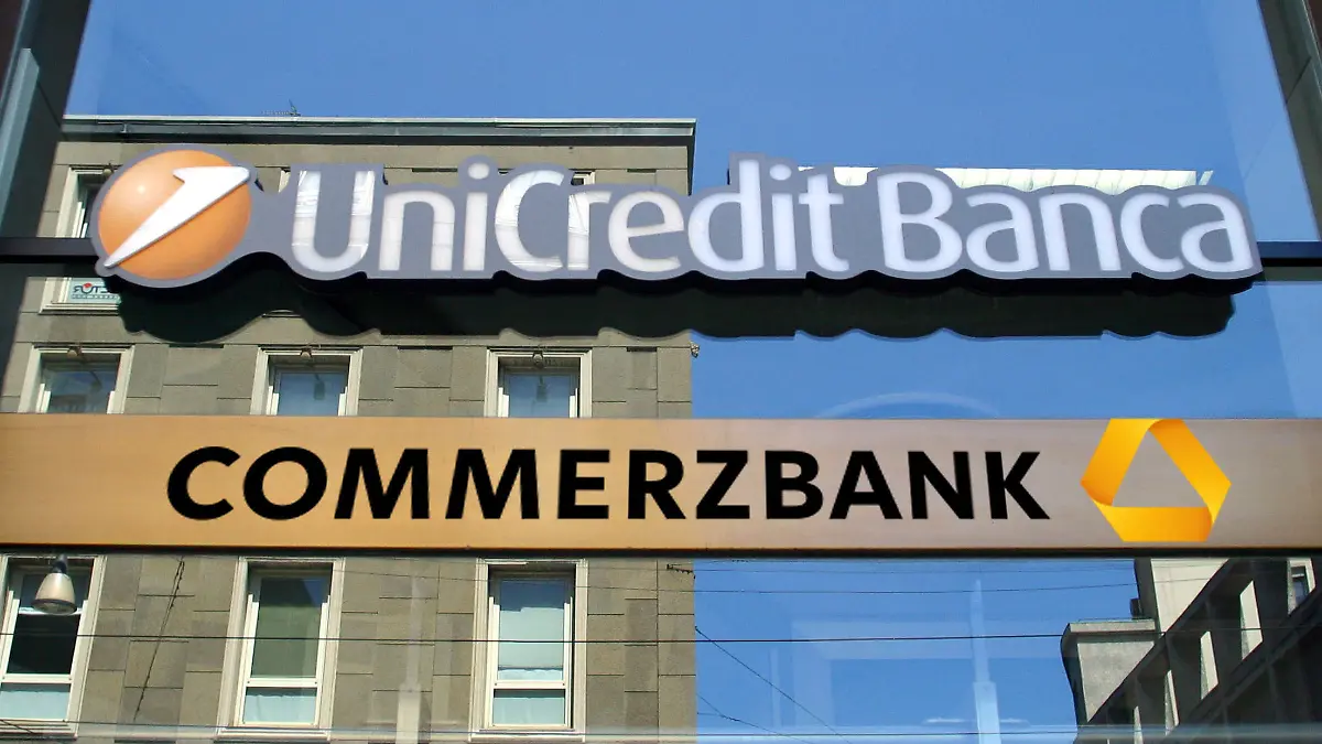Aktienchart mit steigendem Kurs der Commerzbank