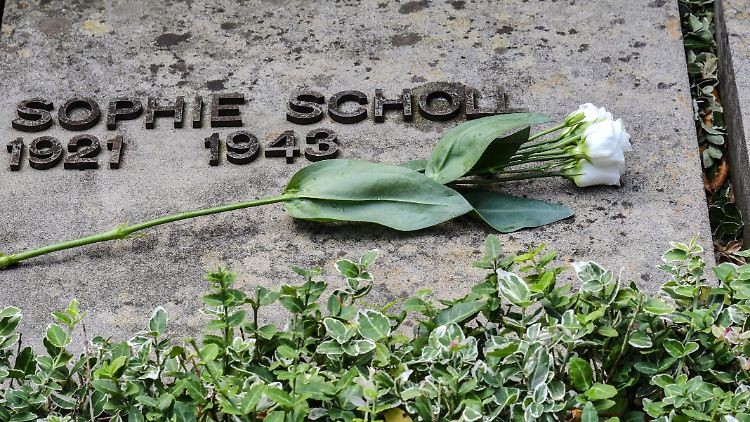Das Grab von Sophie Scholl auf dem Münchner Friedhof am Perlacher Forst.