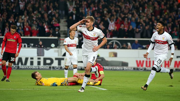 Für den VfB Stuttgart erzielte Terodde zwei seiner bislang zehn Bundesliga-Treffer.
