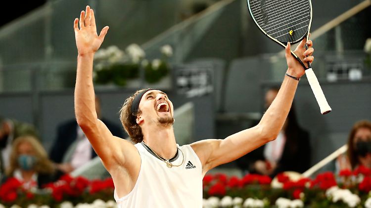 Nach einem harten Match sichert sich die deutsche Nummer eins zum zweiten mal den Titel in Madrid.