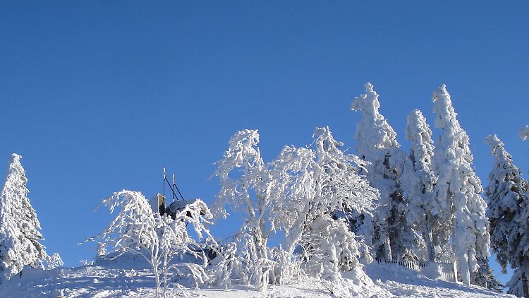 Winterliches "Kaiserwetter" auf dem Wurmberg im Oberharz.