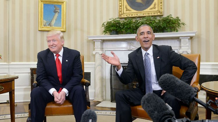 Lächeln für die Kamera: Trump und Obama im Weißen Haus.