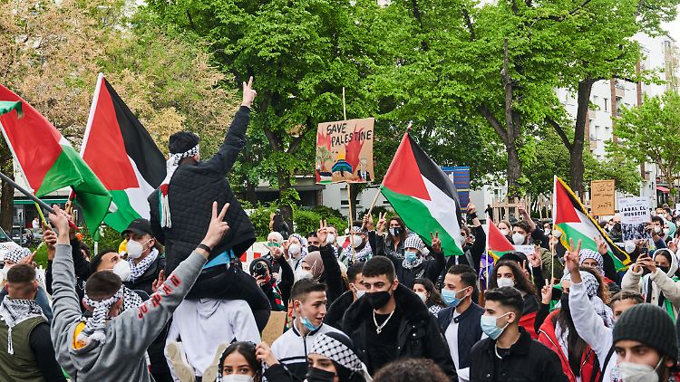 In Berlin waren zwei propalästinensische Demonstrationszüge angemeldet.