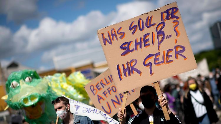 Gentrifizierung, unbezahlbarer Wohnraum: Mietendemo in Berlin, Ende Mai 2021