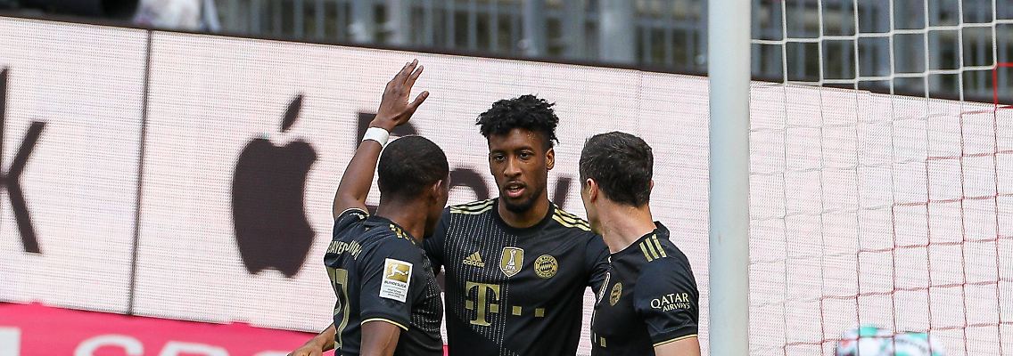 Zahavi-Schützlinge unter sich: Alaba, Coman und Lewandowski bejubeln ein Tor.