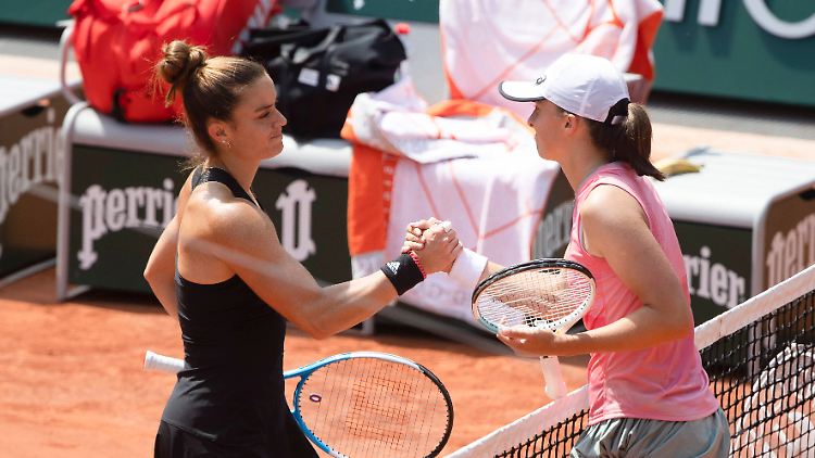 Maria Sakkari (links) ist auf einmal Favoritin bei einem Grand-Slam-Turnier.