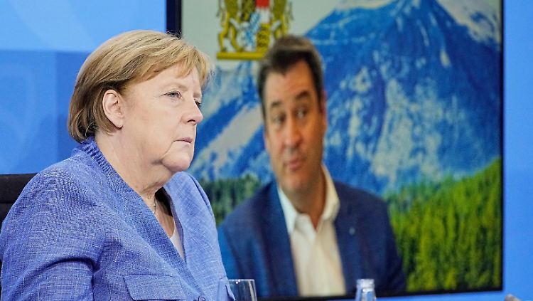 Die Delta-Variante mache Sorge, sagte Merkel - Bayerns Ministerpräsident Söder war digital zugeschaltet.