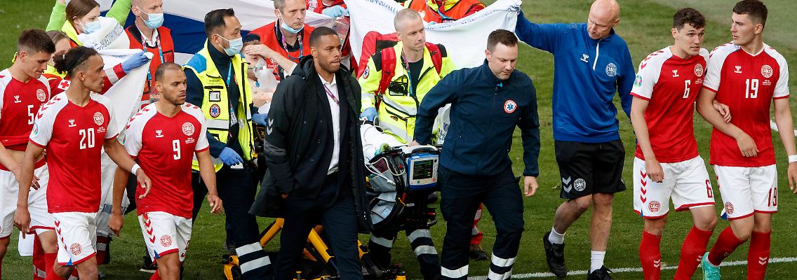 Eriksen wurde für weitere Behandlungen ins Krankenhaus gebracht.