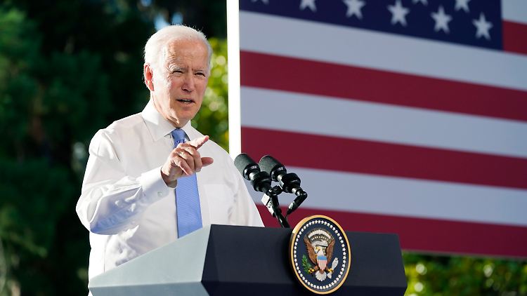 Es gehe darum, demokratische Werte zu verteidigen, sagte US-Präsident Biden.