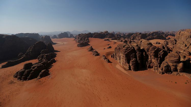 In dieser Wüste will Saudi-Arabien die Zukunftsstadt Neom errichten.