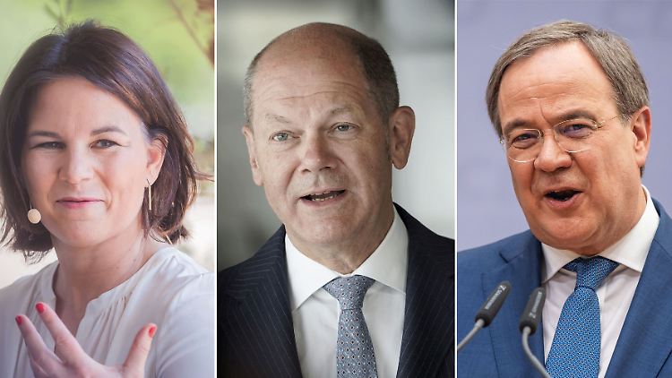 Scholz wäre gern der lachende Dritte im Triell mit Baerbock und Laschet - immerhin kann er sich über Käsekuchen zum Geburtstag freuen.