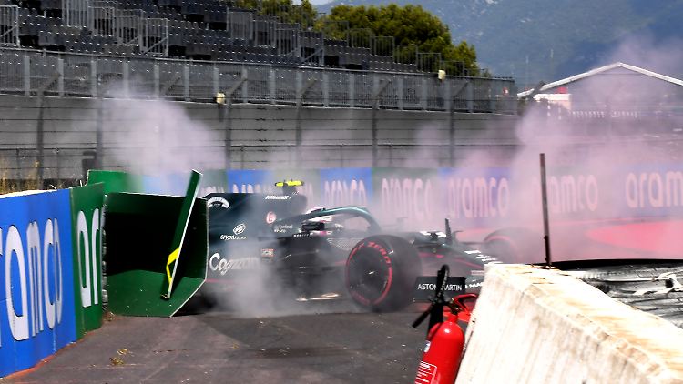 Das war nix: Sebastial Vettel crasht beim Training in Frankreich.