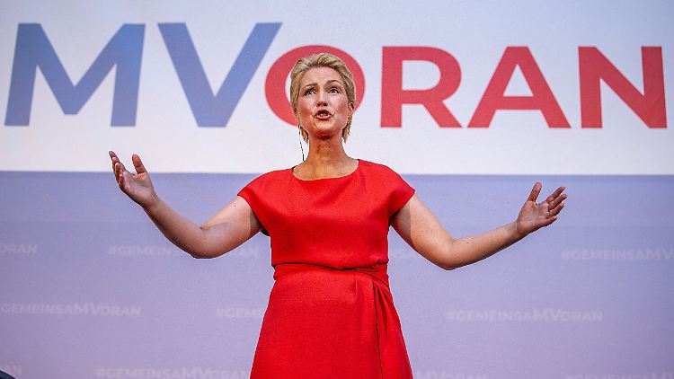 Mit 96 Prozent Zustimmung als Spitzenkandidatin gewählt: Manuela Schwesig in Schwerin.