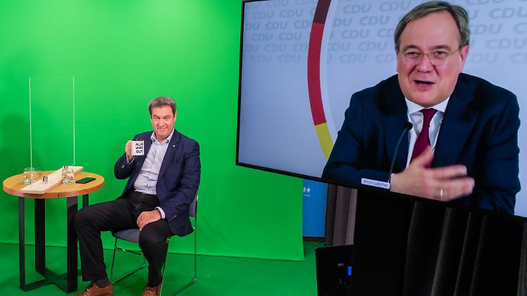 CSU-Chef Söder und CDU-Chef Laschet sind sich uneins über die sogenannte Mütterrente.