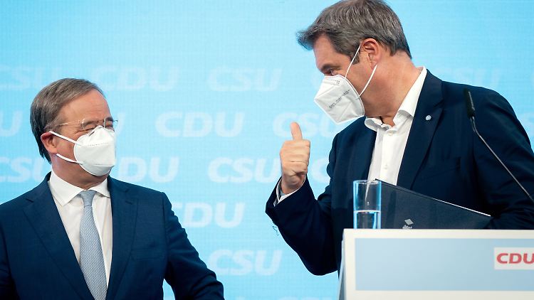 Demonstrierten Geschlossenheit: Armin Laschet und Markus Söder (v.l.).