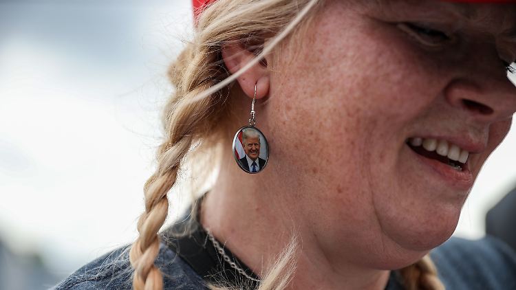 Eine Trump-Anhängerin in Wellington/Ohio.