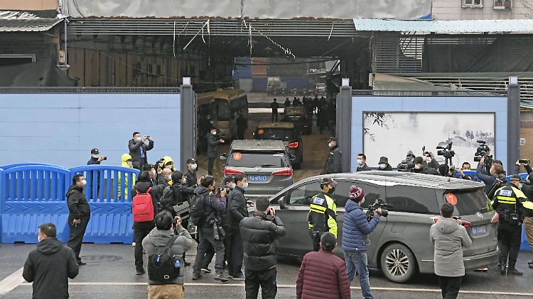 Huanan-Markt in Wuhan: Im Januar suchte eine Mission unter WHO-Aufsicht nach dem Ursprung des Coronavirus.